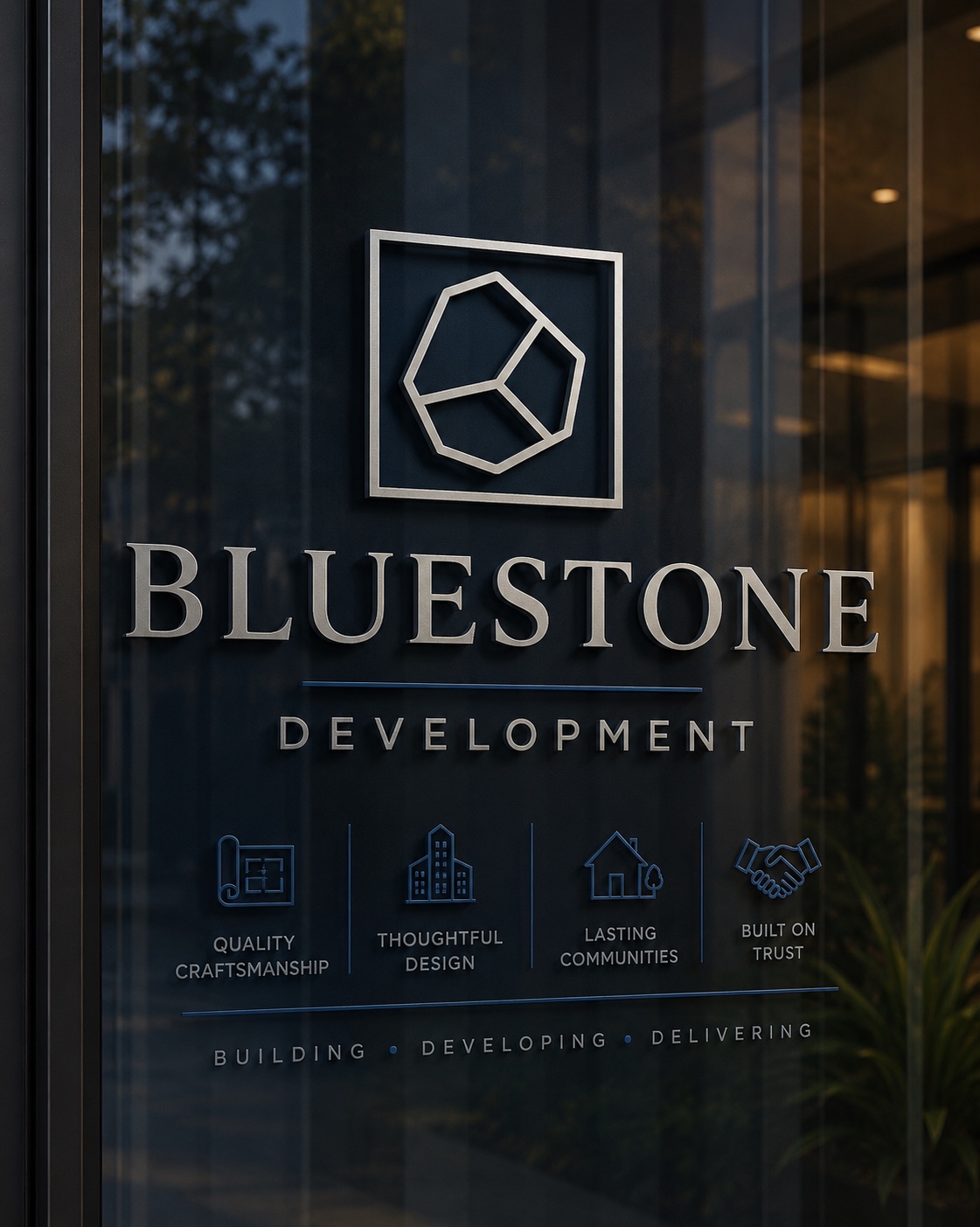 Bluestone Development brand sign